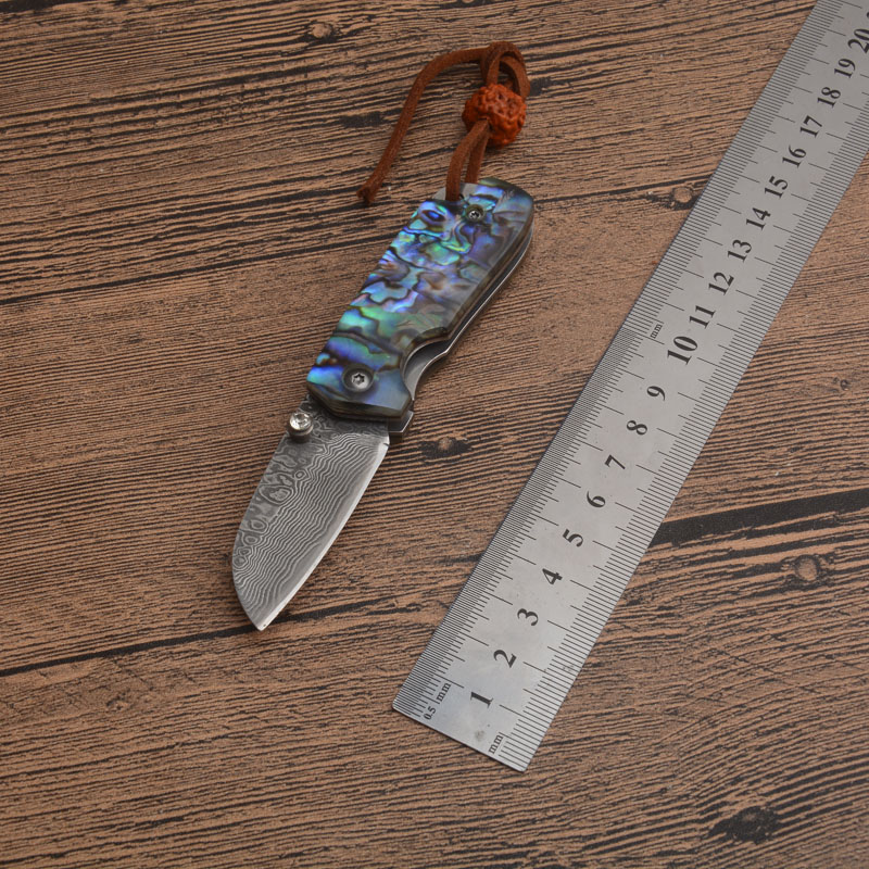 1Pcs Top Quality Small Damascus Pocket Folding Knife Damascuss Steels Blade Abalone shell + Stainless Steel Sheet Handle EDC Gift Knives
1Pcs Top Quality Small Damascus Pocket Folding Knife Damascuss Steels Blade Abalone shell + Stainless Steel Sheet Handle EDC Gift Knives