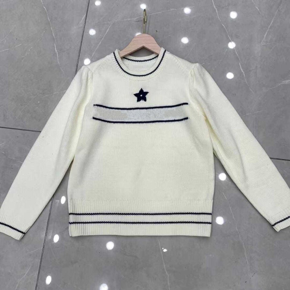 Knitted Sweater Long Sleeve knit Women Autumn Round Collar Withe Letter and Star Sweaters short top Woolen Jackets Outwear
Knitted Sweater Long Sleeve knit Women Autumn Round Collar Withe Letter and Star Sweaters short top Woolen Jackets Outwear