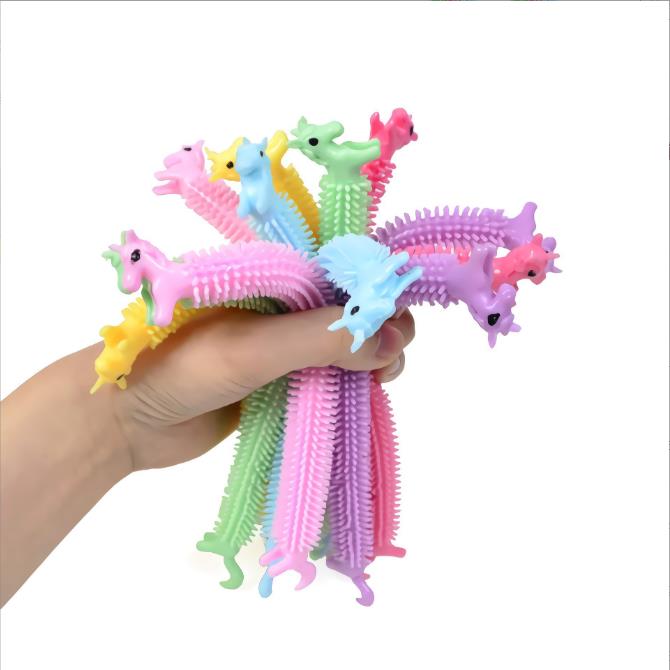 Fidget Toys Squishy Cartoon Unicorn caterpillar Lala music Bracelet Unicorn decompression vent Ramen strip soft rubber toy belt