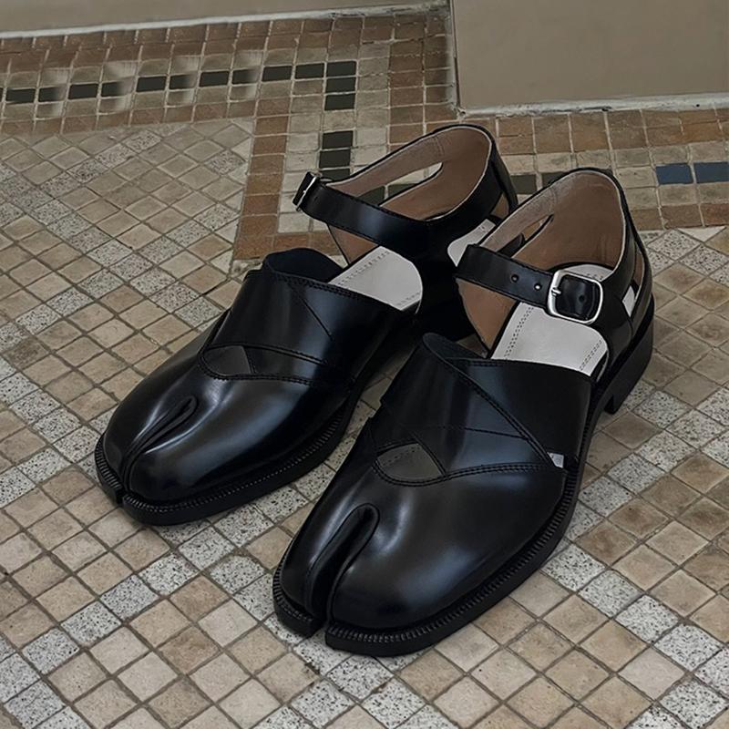 Sandals Womens Gothic Punk Shoes Creepers Japanese Harajuku Low Heel Mary Janes Wingtip Black 2024