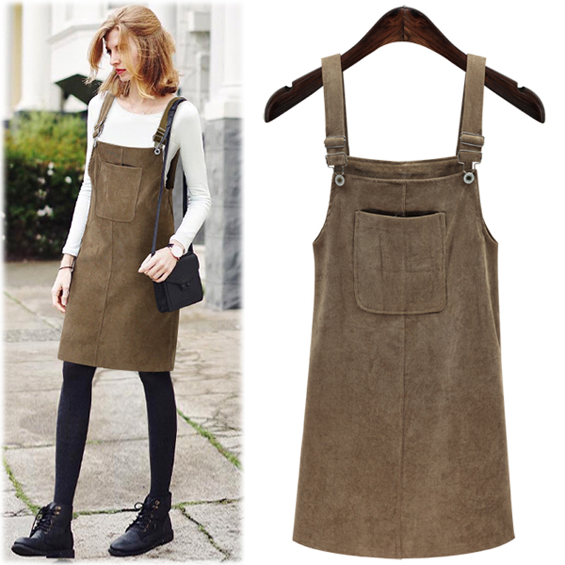 Corduroy Buckle Detail Overall Dress 2021 Spring Women Pinafore Big Pocket Dress Solid Shift Sleeveless Dress, Black
Corduroy Buckle Detail Overall Dress 2021 Spring Women Pinafore Big Pocket Dress Solid Shift Sleeveless Dress, Black