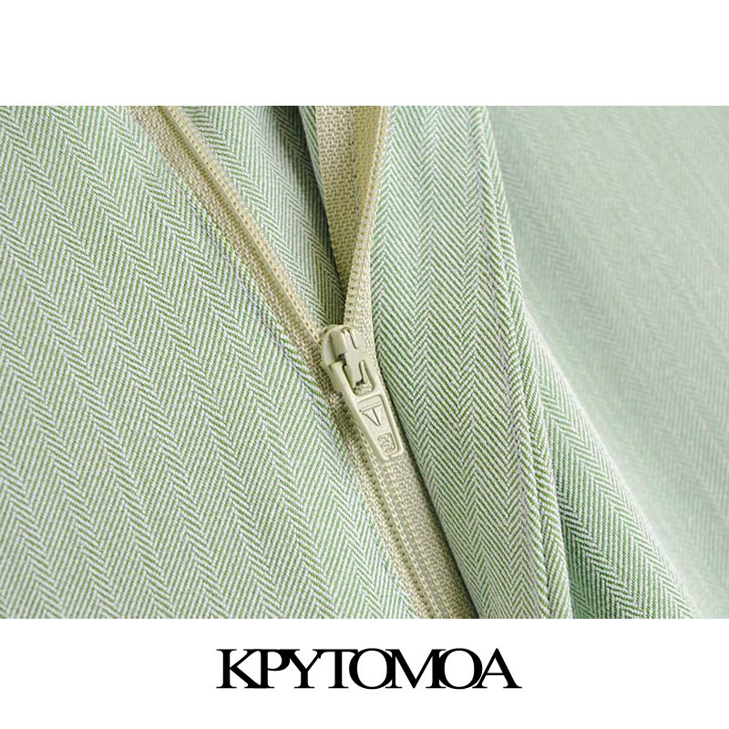 Women Chic Fashion Office Wear Straight Pants High Waist Zipper Fly Pockets Female Ankle Trousers Mujer 210420