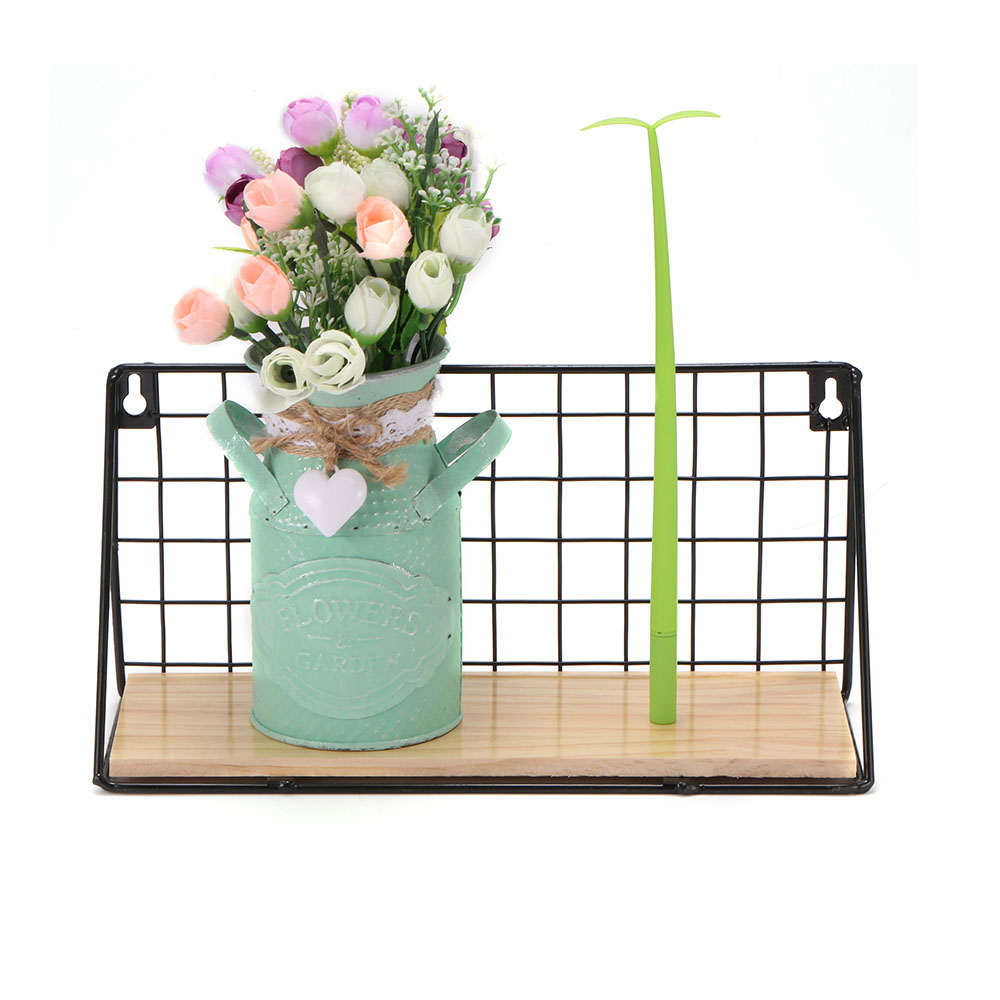 Nordic Wall Decoration Storage Shelf Vintage Metal Iron Sundries Storage Rack Decorative Wall Shelves Organizer Flower Holder