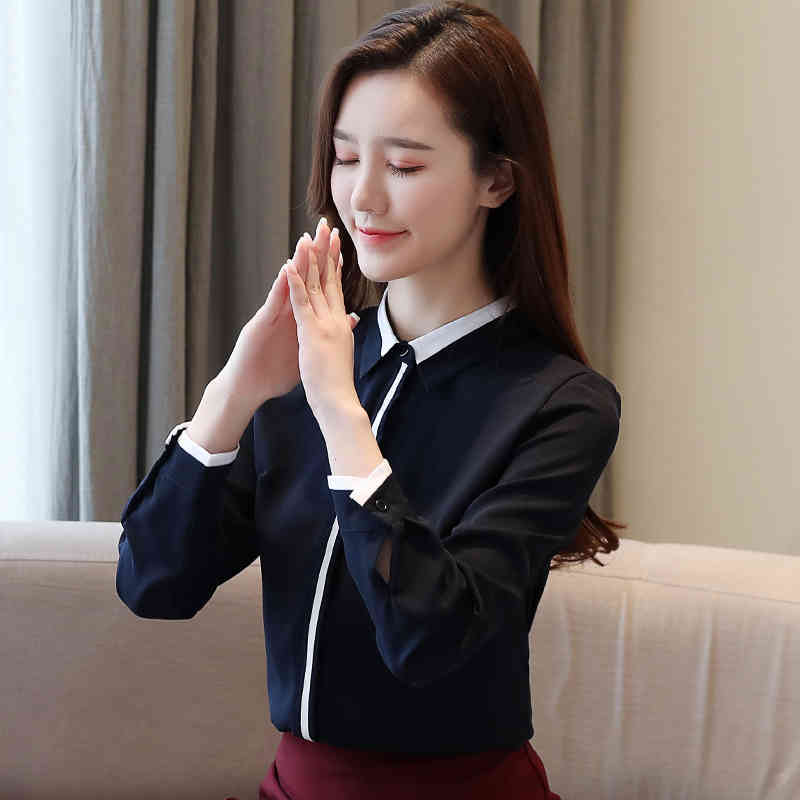 Fashion Korean Clothing Autumn Professional Shirts OL Plus Size Loose Long Sleeve Shirt Women Tops Blusas 10602 210417