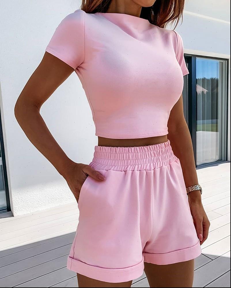 two piece set summer womens tracksuits short sleeve crop shorts solid casual ensemble femme outfits, Gray
two piece set summer womens tracksuits short sleeve crop shorts solid casual ensemble femme outfits, Gray