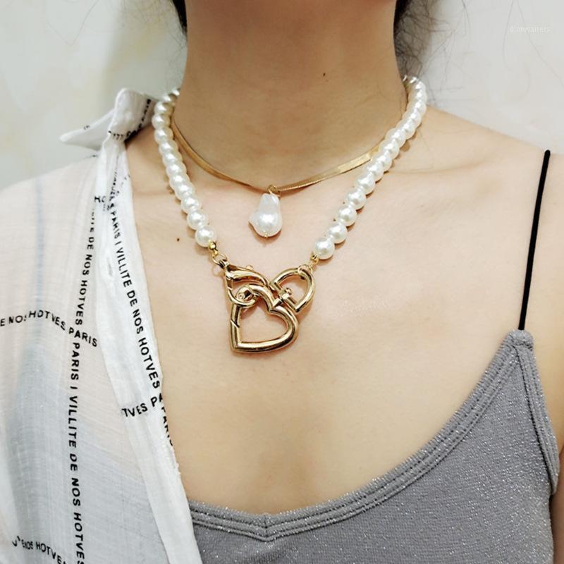 Exknl Fashion 2 Layers Pearls Geometric Pendants Necklaces For Women Gold Metal Love Chain Necklace Design Jewelry Gift Chains
Exknl Fashion 2 Layers Pearls Geometric Pendants Necklaces For Women Gold Metal Love Chain Necklace Design Jewelry Gift Chains