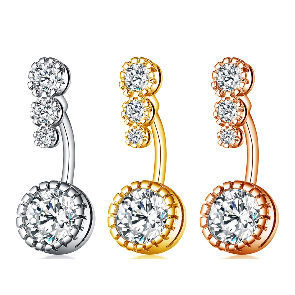 Sexy Stainless Steel Zirconal Piercing Belly Rings Navel ring Belly Bars Navel Nail Ring Piercings BellysButton Ring Austrian Crystal Flower Body Pier