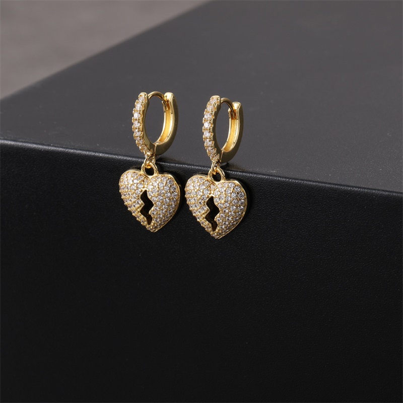 Hip Hop Gold Earrings Jewelry iced Out Broken Heart Earrings Mens Womens Gold Silver Dangle Earrings 526 Z2
Hip Hop Gold Earrings Jewelry iced Out Broken Heart Earrings Mens Womens Gold Silver Dangle Earrings 526 Z2