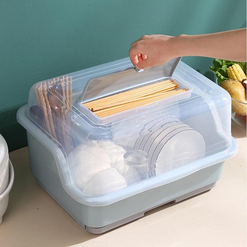 Hooks & Rails Dish Drainer Rack Dust-proof Plate Drying With Lid Multi-grids Bowls Tableware Storage Box For Chopsticks Kitchen Organizer
Hooks & Rails Dish Drainer Rack Dust-proof Plate Drying With Lid Multi-grids Bowls Tableware Storage Box For Chopsticks Kitchen Organizer