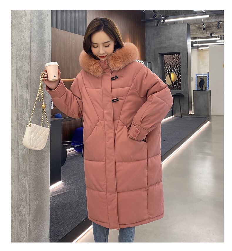 CHIC Stay Warm Faux fur Hooded Long Quilted Puffer Parkas Women Winter High-Quality Side Slit Solid Oversize Loose Coat 210429