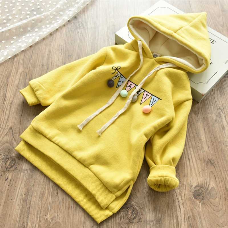Girl Kids Sweatshirt 2-10Y Baby Girls Casual Long Sleeve Soild Thicken Pullover Tops Medium Style 210529