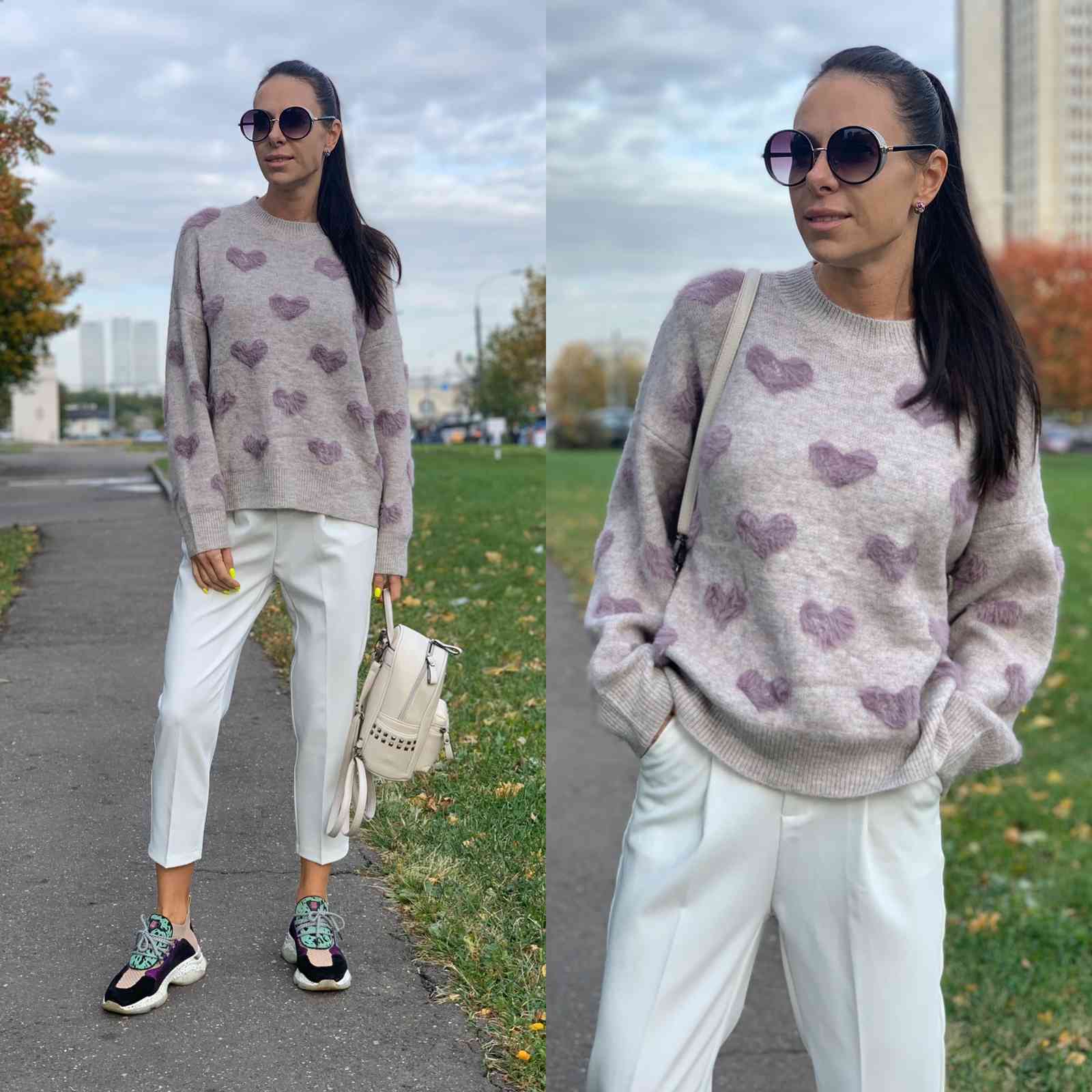 Heart Pattern Knit Pullover Oversized Sweater Women Jumper Winter Soft & Warm Cute Long Sleeve Fluffy Knitwear Female C-030 210522