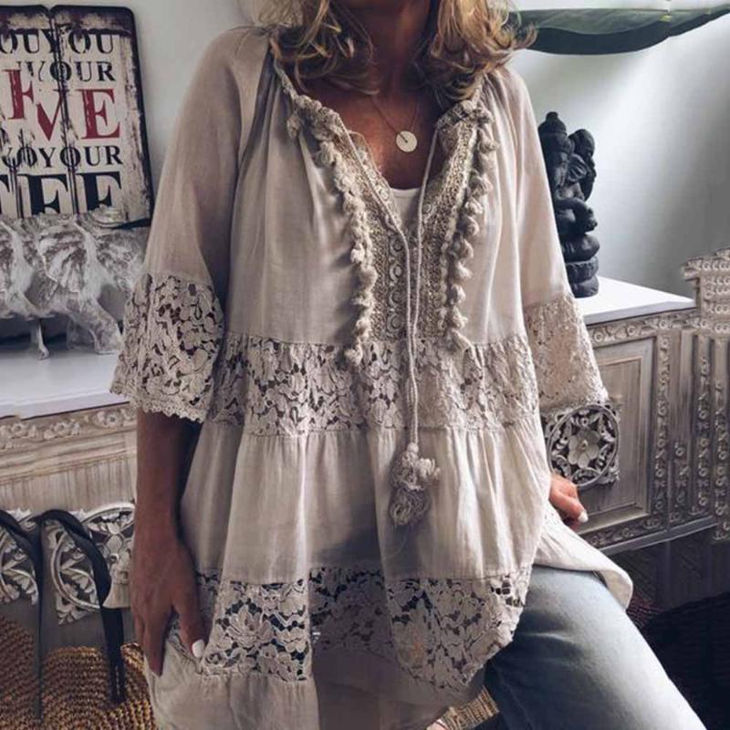 Women' Blouses & Shirts Boho Lace Blouse Shirt Casual Gypsy Style Pink Ladies Plus Size Cotton Fall 2021 Hollow Pullover, Khaki
Women' Blouses & Shirts Boho Lace Blouse Shirt Casual Gypsy Style Pink Ladies Plus Size Cotton Fall 2021 Hollow Pullover, Khaki