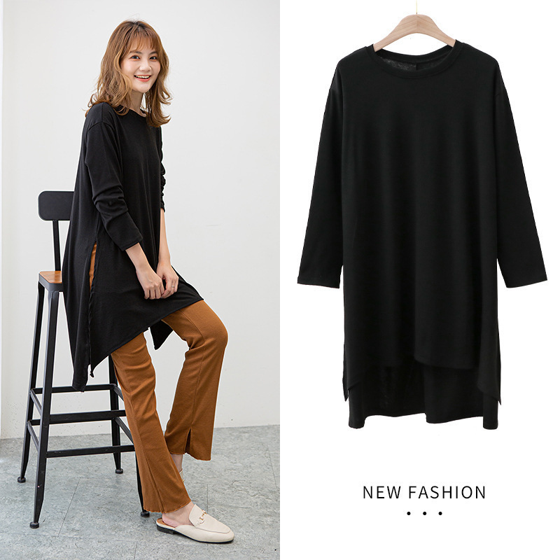 Women's T Shirt Irregular Hem Skirt Round Neck Dress Modal Thin Medium Long Fashion, White
Women's T Shirt Irregular Hem Skirt Round Neck Dress Modal Thin Medium Long Fashion, White