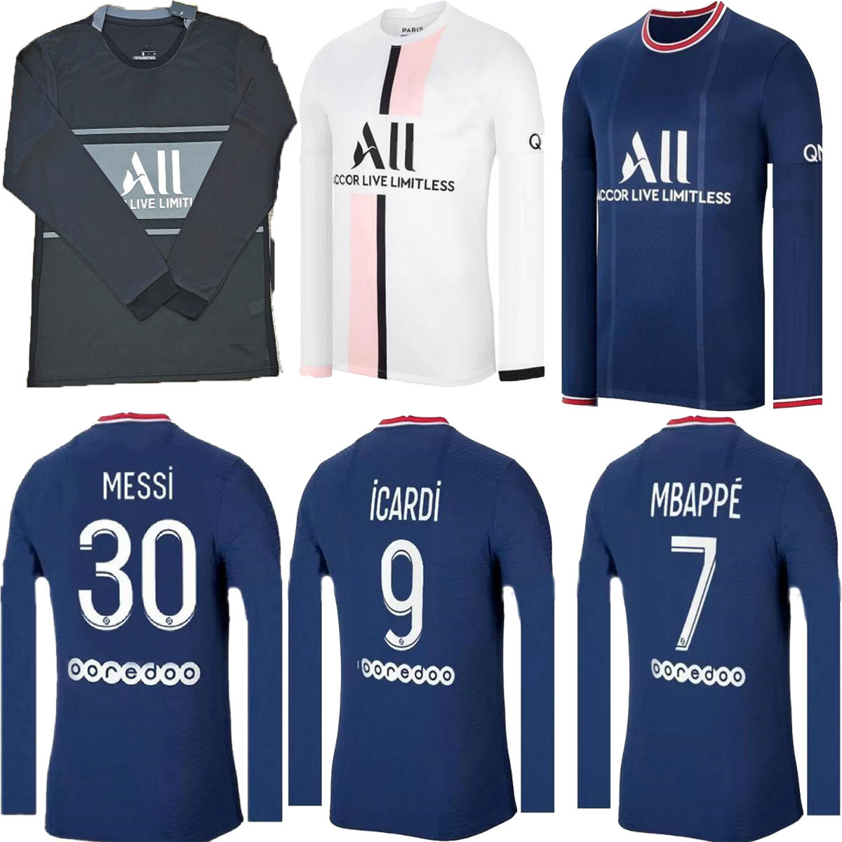 Long sleeve HAKIMI RAMOS MESSI 30 maillot de foot 21 22 soccer jersey 2021 MBAPPE NEYMAR shirt hommes enfants away 3th Maillots VERRATTI MARQUINHOS KIMPEMBE
Long sleeve HAKIMI RAMOS MESSI 30 maillot de foot 21 22 soccer jersey 2021 MBAPPE NEYMAR shirt hommes enfants away 3th Maillots VERRATTI MARQUINHOS KIMPEMBE