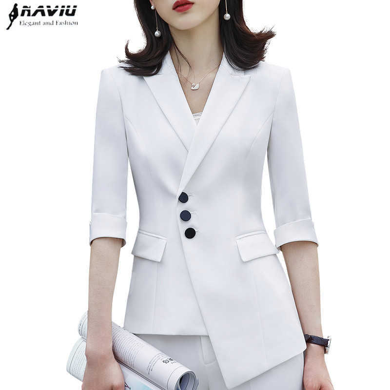 Naviu Fashion White Jacket Women Formal Temperament Irregular Hem Half Sleeve Blazer Office Ladies Work Plus Size Coat 210604, Short sleeve black
Naviu Fashion White Jacket Women Formal Temperament Irregular Hem Half Sleeve Blazer Office Ladies Work Plus Size Coat 210604, Short sleeve black