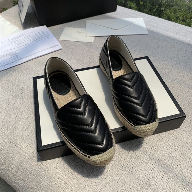 Classic design V pattern sheepskin woven fisherman shoes summer women's flat casual shoes easy-to-wear women's casual sandshoe