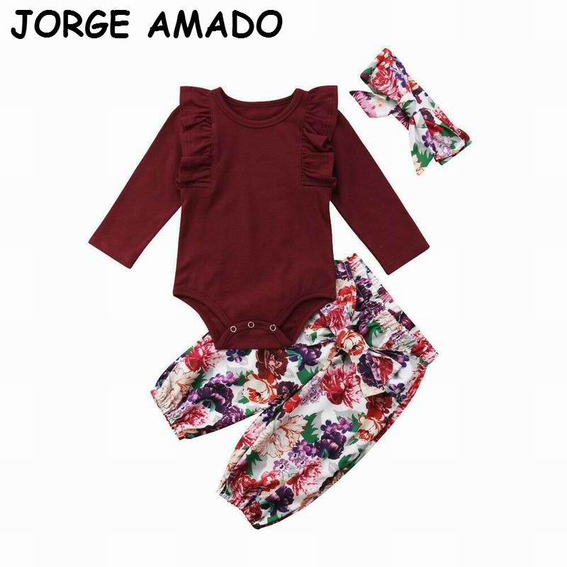 Clothing Sets Baby Girl Burgundy Long Sleeve Romper+Floral Pants+Headbands 3 Piece Suit Clothes E7 BYFK
Clothing Sets Baby Girl Burgundy Long Sleeve Romper+Floral Pants+Headbands 3 Piece Suit Clothes E7 BYFK