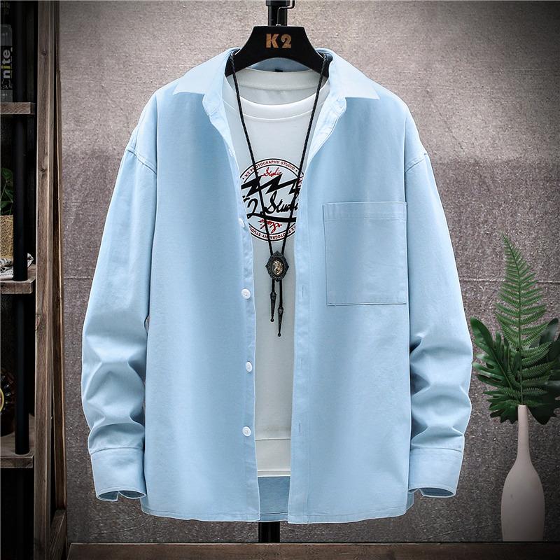 Solid Color Tooling Long-sleeved Shirt Male Korean Loose Wild Casual 2021 Spring And Autumn Inch Bottoming Top Men's Shirts, Yellow
Solid Color Tooling Long-sleeved Shirt Male Korean Loose Wild Casual 2021 Spring And Autumn Inch Bottoming Top Men's Shirts, Yellow