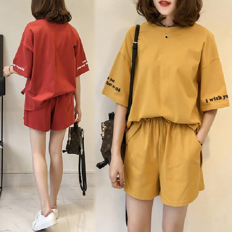 Sports Fashion Suits Shorts Women Tracksuits Short Sleeve Solid T Shirt Two Piece Summer Casual Outfits, Gray
Sports Fashion Suits Shorts Women Tracksuits Short Sleeve Solid T Shirt Two Piece Summer Casual Outfits, Gray