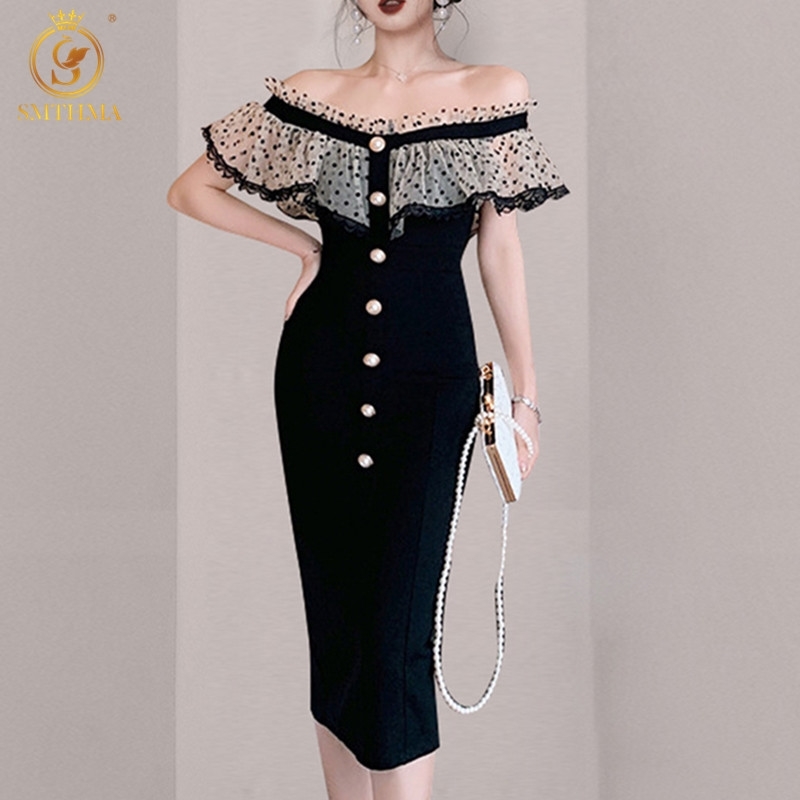 Fashion Summer Sexy Off Shoulder Party Dress Robe Women Ruffle Black Dot Lace Patchwork Vestidos 210520, Photo color
Fashion Summer Sexy Off Shoulder Party Dress Robe Women Ruffle Black Dot Lace Patchwork Vestidos 210520, Photo color