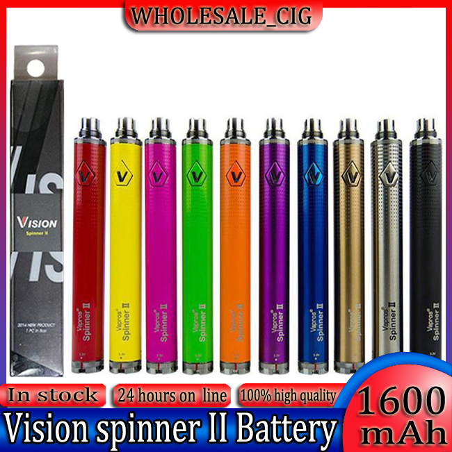 Vision spinner 2 II 1600mah Ego C twist Vision2 Battery E Cigs Electronic Cigarettes Atomizer Clearomizer Colorful Factorty Wholesale
Vision spinner 2 II 1600mah Ego C twist Vision2 Battery E Cigs Electronic Cigarettes Atomizer Clearomizer Colorful Factorty Wholesale