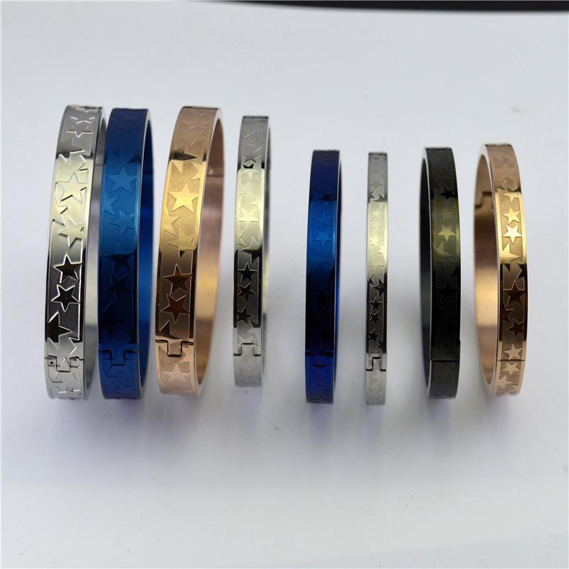 Bangle Fashion 8mm Multi Five Pointed Star Couple Bangles Korean Style Stainless Steel Men Bracelets For Women Girls Bohemian Jewllery
Bangle Fashion 8mm Multi Five Pointed Star Couple Bangles Korean Style Stainless Steel Men Bracelets For Women Girls Bohemian Jewllery