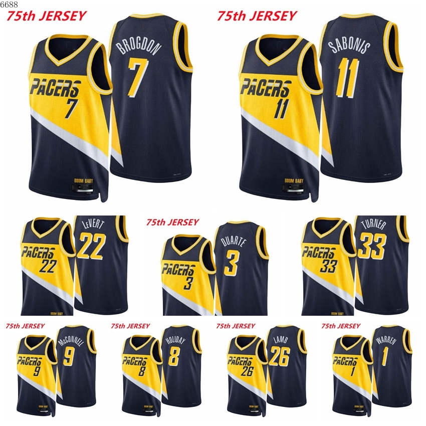 Indiana Men Pacer Chris Duarte Domantas Sabonis Malcolm Brogdon Caris LeVert Myles Turner Warren Lamb Holiday 2021/22 75th Anniversary Navy, Black
Indiana Men Pacer Chris Duarte Domantas Sabonis Malcolm Brogdon Caris LeVert Myles Turner Warren Lamb Holiday 2021/22 75th Anniversary Navy, Black