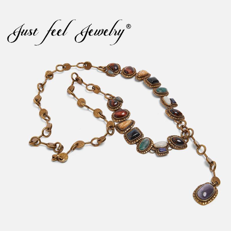 Chains JUST FEEL Est Designs Vintage Necklace Metal Resin Stone For Women Boho Ethnic Fashion High Quality Jewelry Gift1
Chains JUST FEEL Est Designs Vintage Necklace Metal Resin Stone For Women Boho Ethnic Fashion High Quality Jewelry Gift1