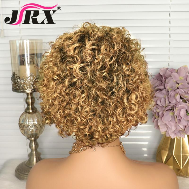 Lace Wigs Colored Human Hair 13x6 1b/30 Ombre Blonde Pixie Cut T Part Front Wig Short Bob Curly Remy 150% 180% Density