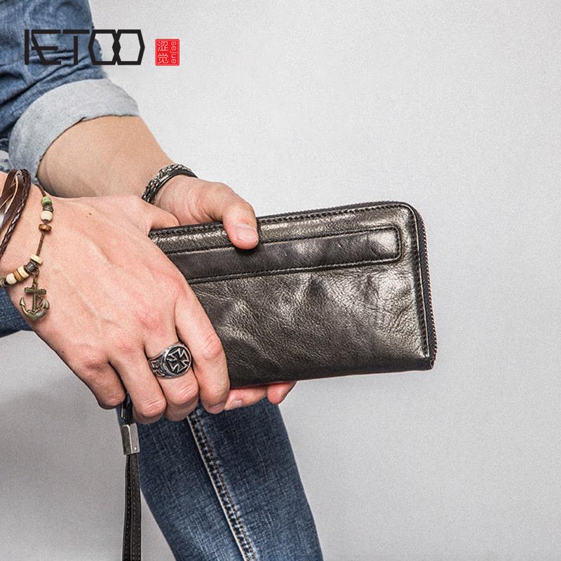 Handmade Vintage Men's Wallets, Long Zippered Sheepskin Trendy Leather Clutches Wallets, Red;black
Handmade Vintage Men's Wallets, Long Zippered Sheepskin Trendy Leather Clutches Wallets, Red;black