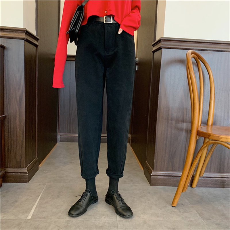 Korea Women Fashion Thicken High Waist Denim Pants Loose Streetwear Autumn Wild Woman Casual Straight Trousers 210421