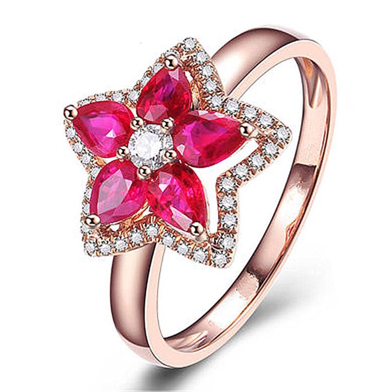 Cluster Rings Star Shape Red Crystal Ruby Gemstones Diamonds For Women 18k Rose Gold Color Jewelry Bijoux Bague Party Accessories Gifts
Cluster Rings Star Shape Red Crystal Ruby Gemstones Diamonds For Women 18k Rose Gold Color Jewelry Bijoux Bague Party Accessories Gifts