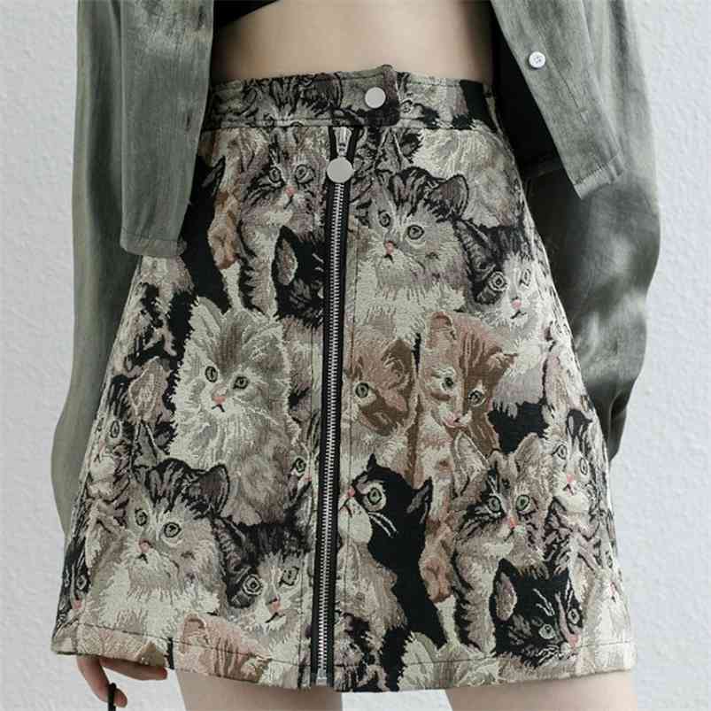 Harajuku Women Cat Pattern Skirts Korean High Waist A-Line High Waist Falda Mujer Vintage Cartoon Streetwear Female Skirt 210330, Black
Harajuku Women Cat Pattern Skirts Korean High Waist A-Line High Waist Falda Mujer Vintage Cartoon Streetwear Female Skirt 210330, Black