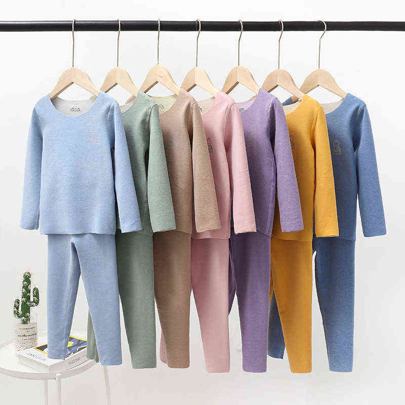 Thermal Underwear for Boys Girls Winter Warm Suit Cation Constant Temperature Children Thermo Set Soft Kids Pajamas 211130