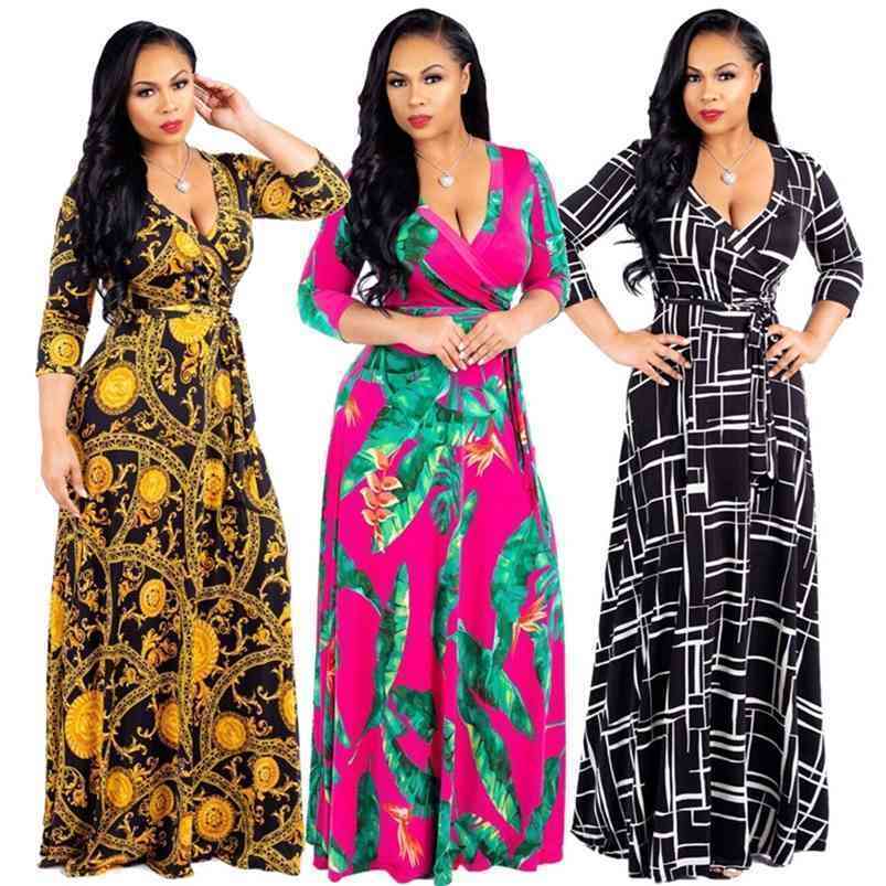 Women's Sexy V-Neck Seven-Sleeve Polyester Exquisite Casual Dress Printed Plus Size Party Elegant Wholesale Dropshpping 210701
Women's Sexy V-Neck Seven-Sleeve Polyester Exquisite Casual Dress Printed Plus Size Party Elegant Wholesale Dropshpping 210701