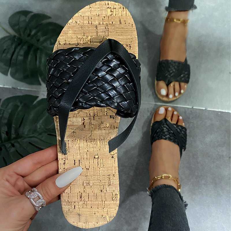 Summer Flip-flops Women Fashion Woven Comfortable Soles Outdoor Leisure Beach Slippers Large Size Women's Shoes 43 H0827, Black
Summer Flip-flops Women Fashion Woven Comfortable Soles Outdoor Leisure Beach Slippers Large Size Women's Shoes 43 H0827, Black