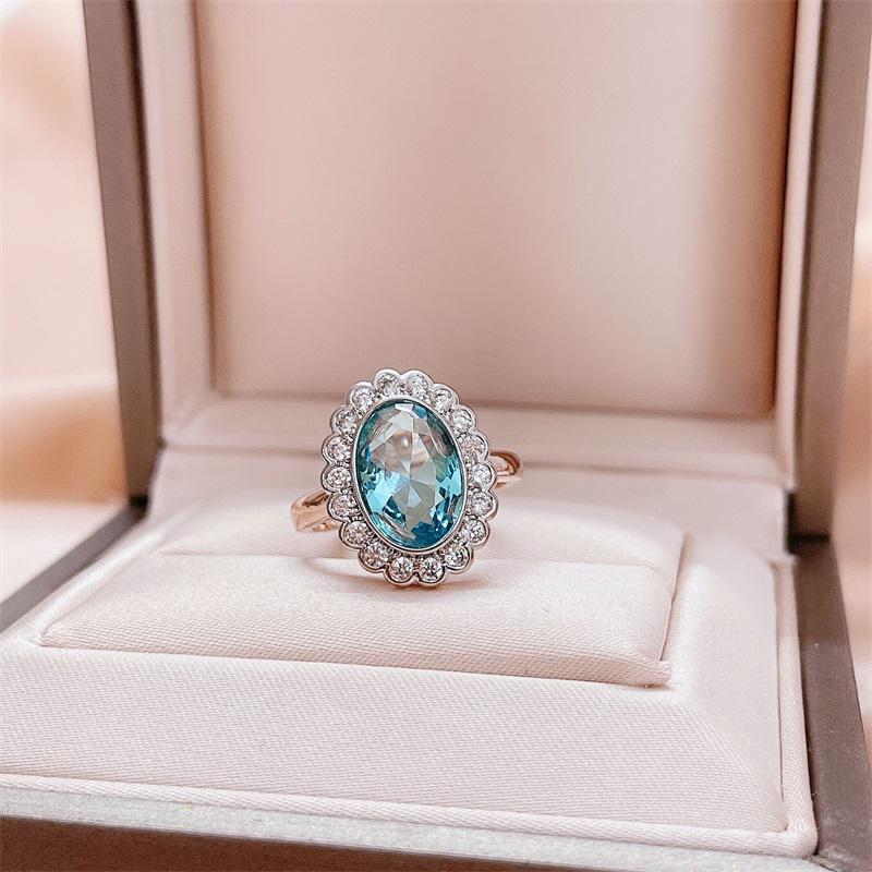 Cluster Rings Bague Ringen Classic Silver 925 Jewelry Ring Oval Shape Aqua Blue Color Gemstones 5A Zircon Finger Fine Gift
Cluster Rings Bague Ringen Classic Silver 925 Jewelry Ring Oval Shape Aqua Blue Color Gemstones 5A Zircon Finger Fine Gift