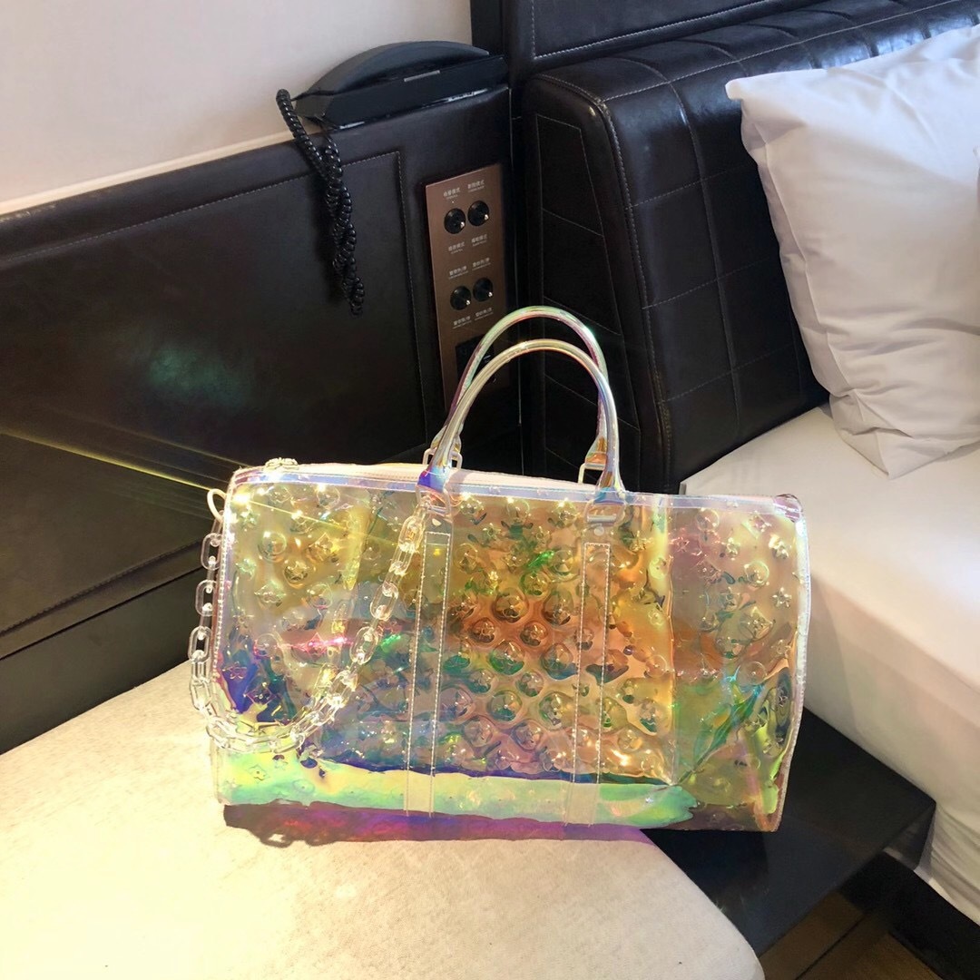Suitcase Laser Travel Bag 50CM 32CM Luxury Holographic Printing Transparent Large-Capacity Sports Handbag High Quality
Suitcase Laser Travel Bag 50CM 32CM Luxury Holographic Printing Transparent Large-Capacity Sports Handbag High Quality