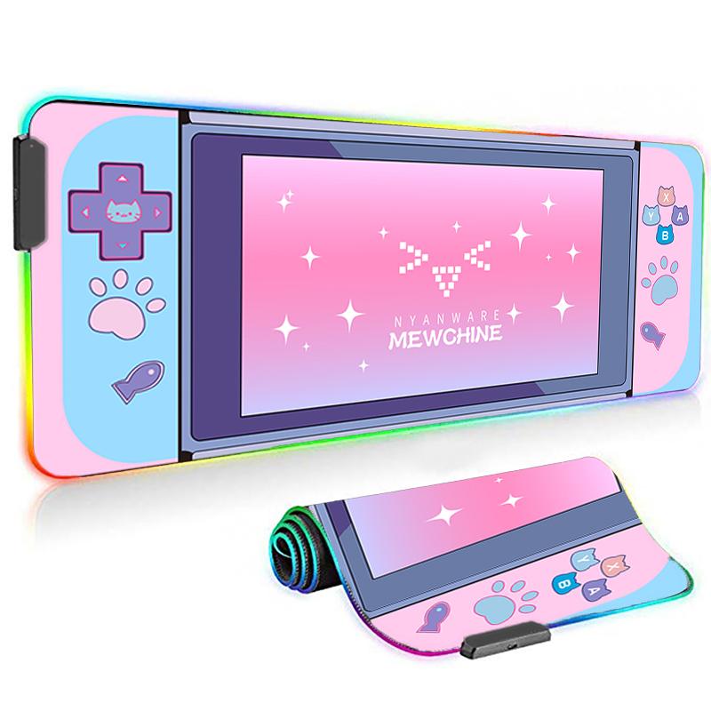 Mouse Pads & Wrist Rests Large Pad RGB Pink Cat Kawaii Gaming Accessories Anti-slip LED Backlit Anime Protector Desk Gift Otaku
Mouse Pads & Wrist Rests Large Pad RGB Pink Cat Kawaii Gaming Accessories Anti-slip LED Backlit Anime Protector Desk Gift Otaku