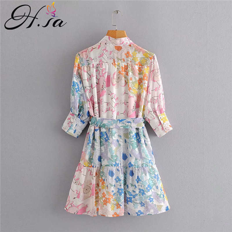 Hsa Elegant Applique Mini Dresses for Women Summer Short Sleeve Sashes Ruffles Dress Lady Casual Simplicity Dress Boho 210716