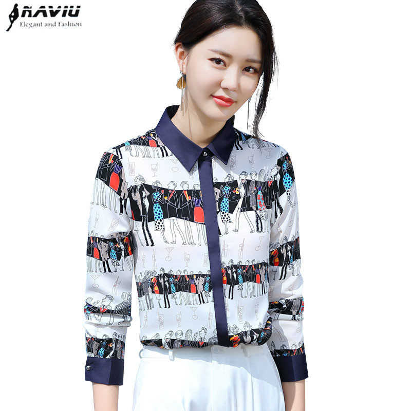 Printed Shirt Women Fashion Long Sleeve Professional Formal Blouses Spring Temperament Office Ladies Casual Tops 210604, Navy blue
Printed Shirt Women Fashion Long Sleeve Professional Formal Blouses Spring Temperament Office Ladies Casual Tops 210604, Navy blue