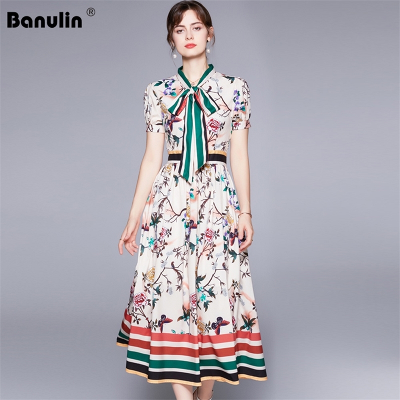 Women Runway Shirt Dress Summer Short Sleeve Contrast Bow Tie Collar Flower Print Striped Vintage Midi N53108 210603, The picture color
Women Runway Shirt Dress Summer Short Sleeve Contrast Bow Tie Collar Flower Print Striped Vintage Midi N53108 210603, The picture color