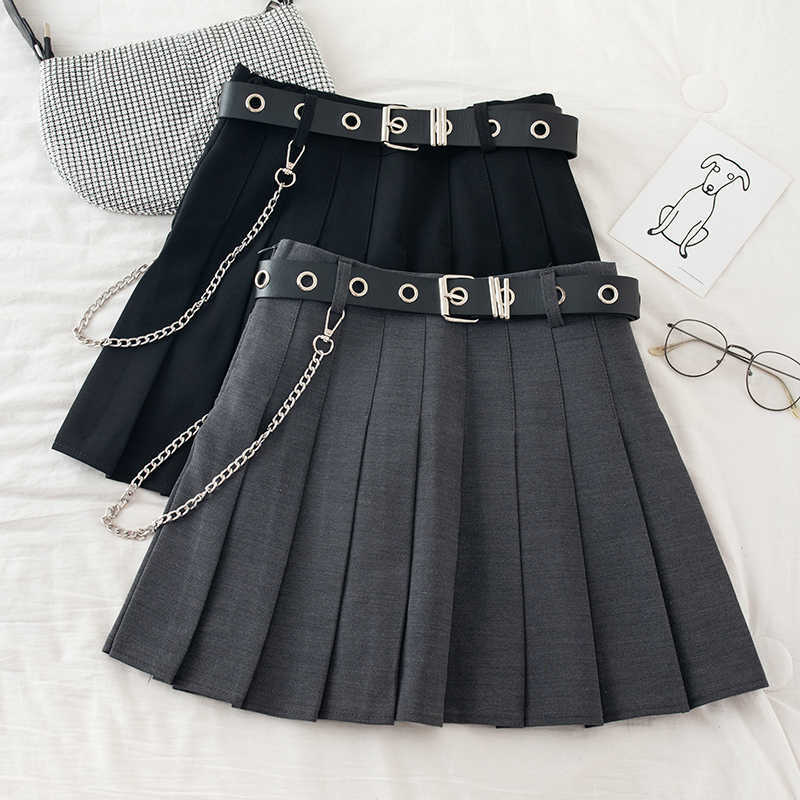 Korean Ulzzang Short Skirt Women Harajuku High Waist Mini s Chain Pocket A-line Streetwear school Vintage 210608, Gray
Korean Ulzzang Short Skirt Women Harajuku High Waist Mini s Chain Pocket A-line Streetwear school Vintage 210608, Gray