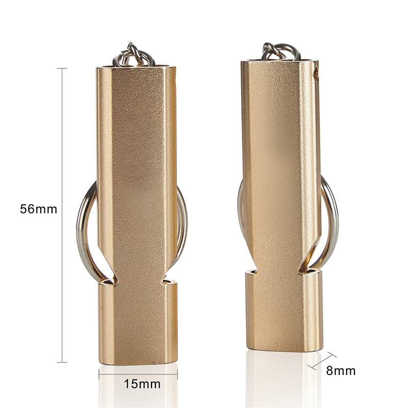 Metal Whistle Keychain Pendant Aluminum Alloy Double Hole Survival Whistle Key Chain Outdoor Emergency Tool