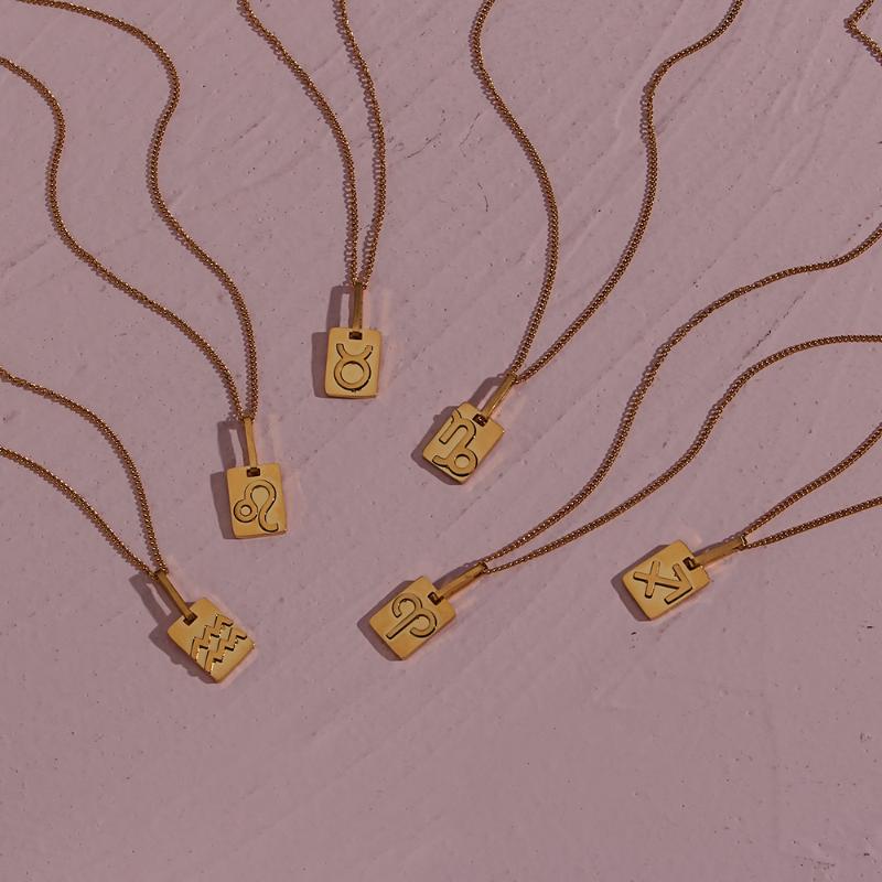 Chains Trendy Zodiac Square Pendent Thin Water Wave Chain Stainless Steel Gold Plated Tarnish Free Necklace Gifts Prensents For Women
Chains Trendy Zodiac Square Pendent Thin Water Wave Chain Stainless Steel Gold Plated Tarnish Free Necklace Gifts Prensents For Women
