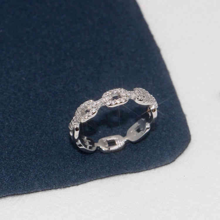 Bx Hefang Jewelry S925 Sterling Silver Ring Xs Chain Zhou Yutong Same Men's and Women's Tanabata Gift Trend