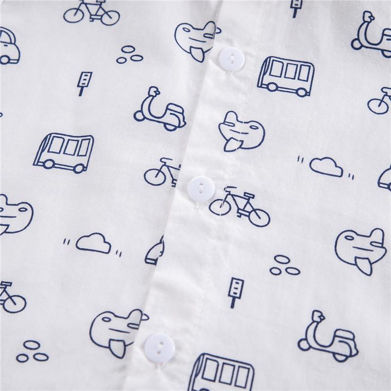 Clothing Sets Summer Little Boys Shirt Shorts Set Toddlers Car Printing Short Sleeve Stand Collar Bow Tie Top + Suspender Trousers