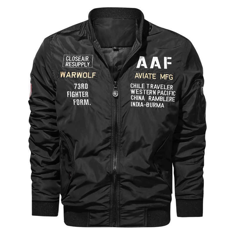 Autumn Winter Jackets and Coats Solid Military Parkas Men Windbreaker Pilot Coat Army Men's Bomber Jackets Cargo Flight 210820