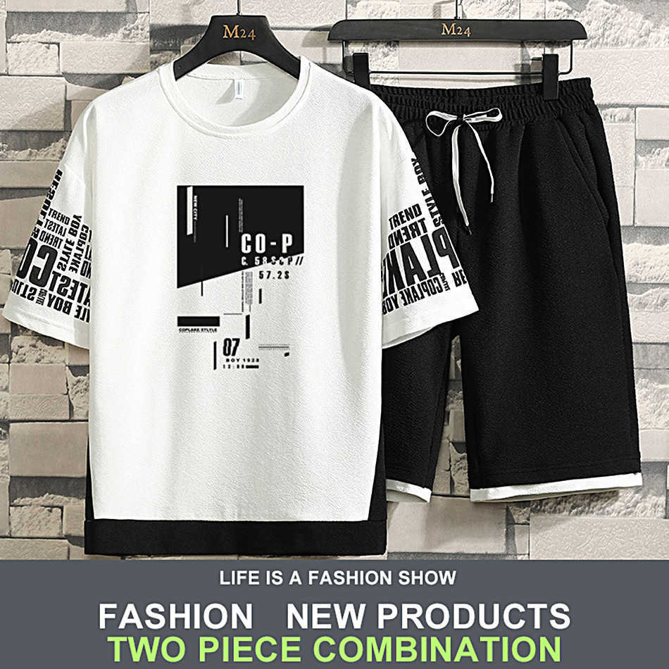 Men's Casual T-Shirt Set Korean Youth Short Sleeve Shorts Summer Sportswear Loose Wear Ventilation Comfortable Deals 210629
Men's Casual T-Shirt Set Korean Youth Short Sleeve Shorts Summer Sportswear Loose Wear Ventilation Comfortable Deals 210629